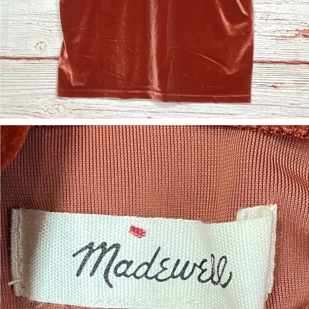 Madewell Burnt orange mockneck tee in sz S